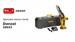 Цепная мини-пила аккумуляторная бесщеточная DENZEL СCS-200BL, шина 200 мм, Li-Ion, 20 В, 58653
