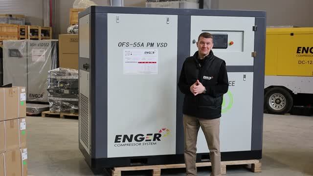 Обзор винтового безмасляного компрессора ENGER OFS-55A смотреть онлайн