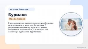 Фамилия Бурмако: происхождение, значение и склонение