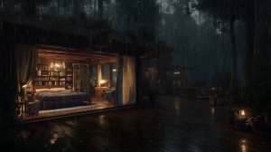 ЗВУКИ ДОЖДЯ С ГРОМОМ И ГРОЗОЙ В ЛЕСНОМ ДОМИКЕ 🌧️🏡 ДЛЯ СНА, ОТДЫХА И СНЯТИЯ СТРЕССА