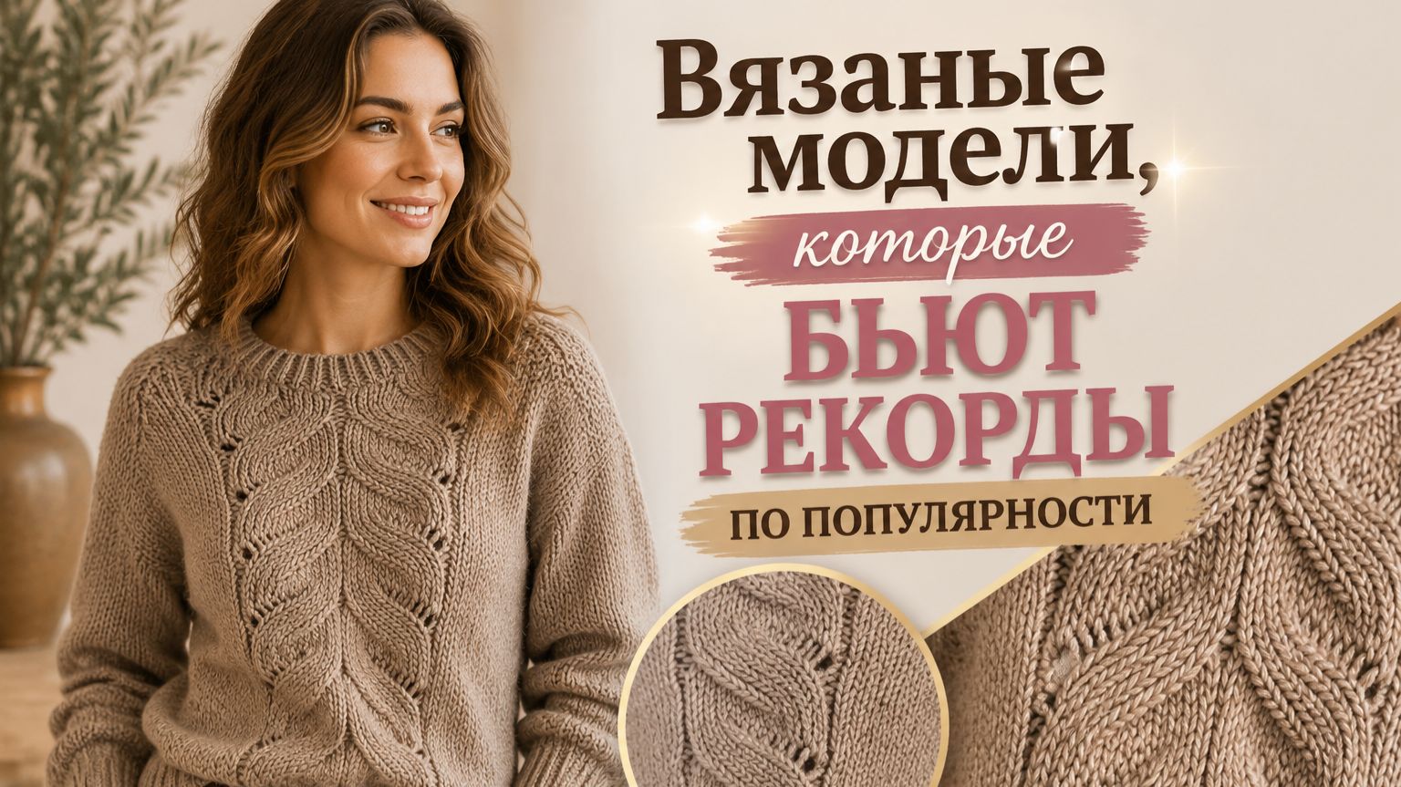 Вязаные модели, которые бьют рекорды популярности: имитация кос и узор «Азиатский колосок»