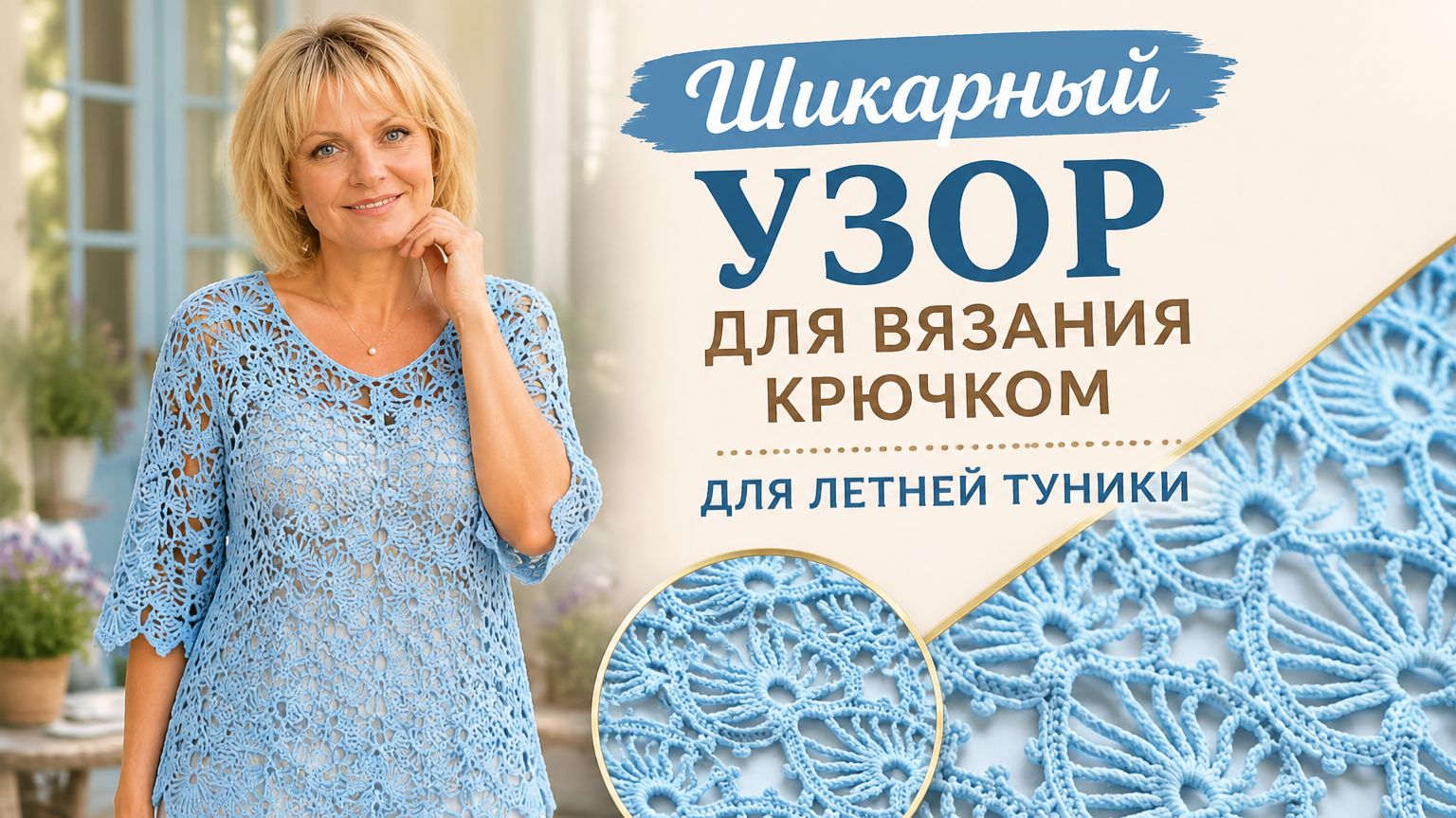 Шикарный узор для вязания крючком туники - Эффектный ажурный узор крючком