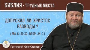 Допускал ли Христос разводы (Мф. 5:31-32, Втор. 24:1)?  Протоиерей Олег Стеняев