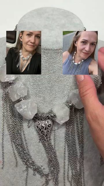 Колье из горного хрусталя и колье из жемчуга