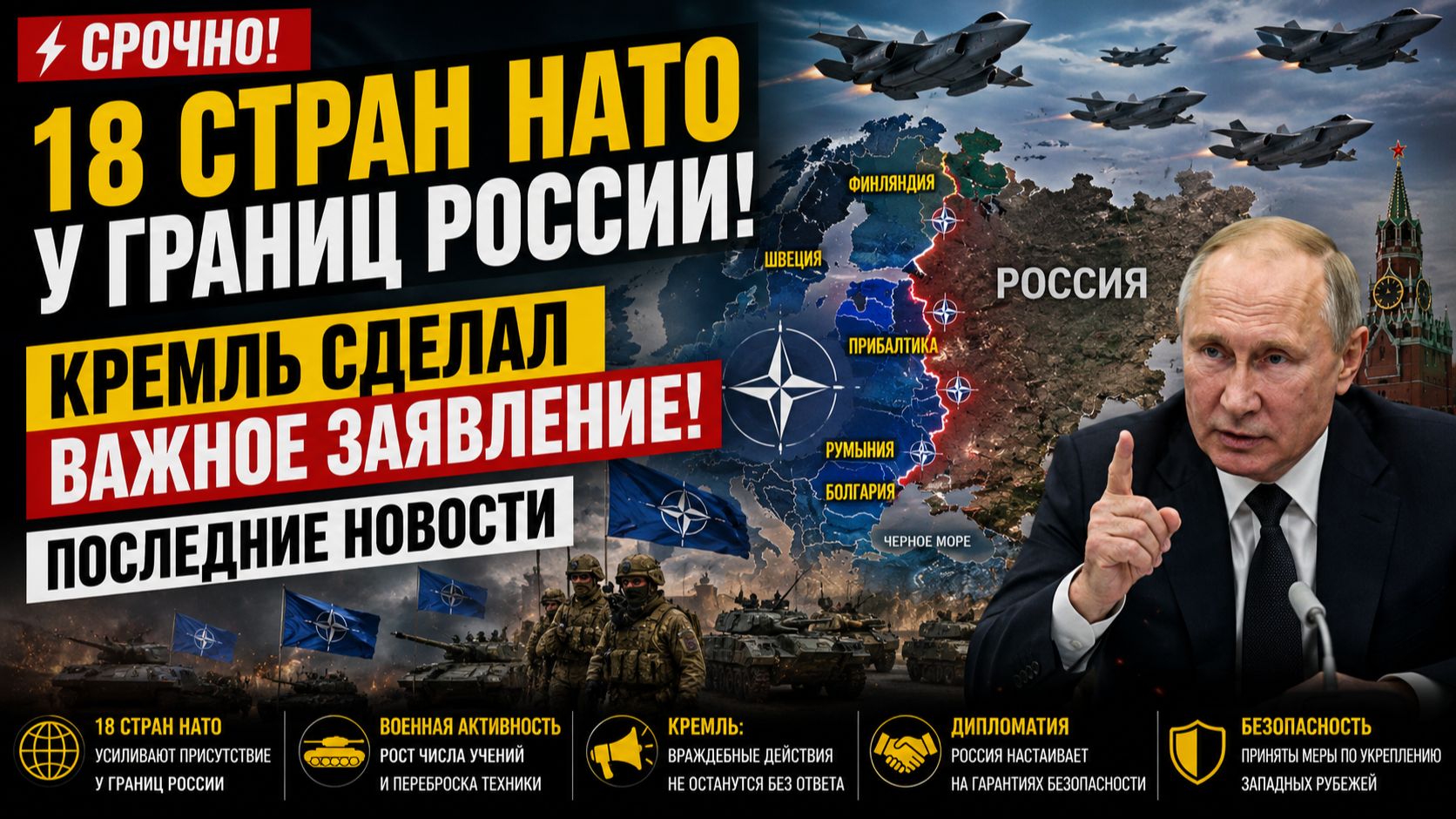 🚨 СРОЧНО! 18 СТРАН НАТО У ГРАНИЦ РОССИИ! КРЕМЛЬ СДЕЛАЛ ВАЖНОЕ ЗАЯВЛЕНИЕ! ПОСЛЕДНИЕ НОВОСТИ смотреть онлайн