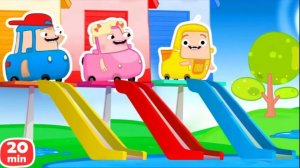 Автосемейка Вилзи: играем в лужах и аквапарк дома! Бруми и Вруми застряли 💦🚗 | Для детей
