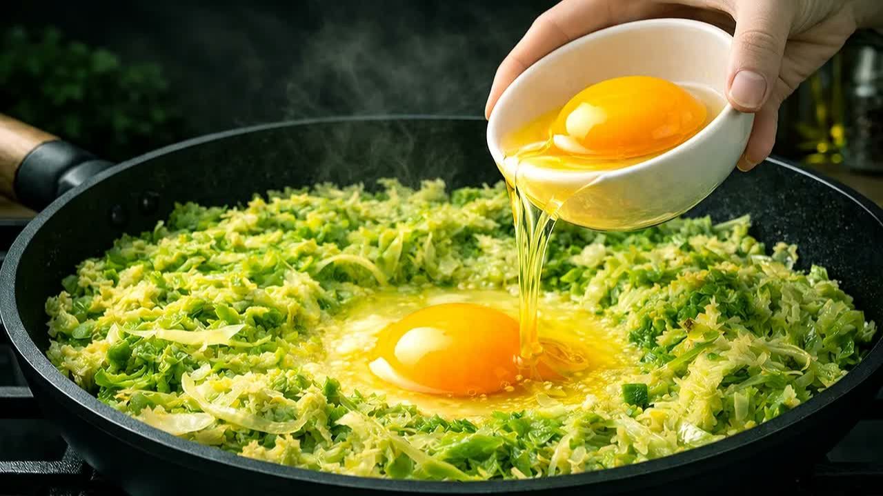 КАПУСТА с яйцами вкуснее мяса! Готовим быстрый УЖИН на сковороде! Вкуснее чем Пицца👍 смотреть онлайн