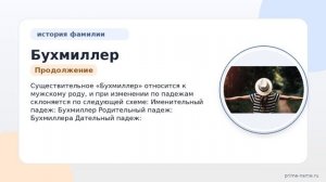 Фамилия Бухмиллер: происхождение, значение и склонение