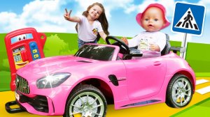 Майя и Лина едут на пикник! Но бензин закончился 😱🚗 Уточки на дороге 🦆 | Для детей