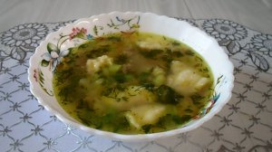 Суп с клецками на мясном бульоне