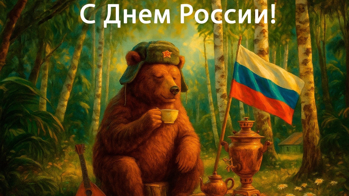 12 июня-праздник страны! С днём России . Роскошная музыкальная открытка.