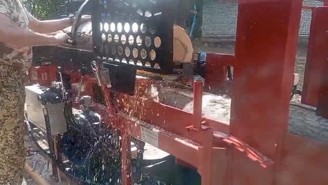 Запуск дровокольной линии  ПЛК 450 NEW (колим 3е бревно)