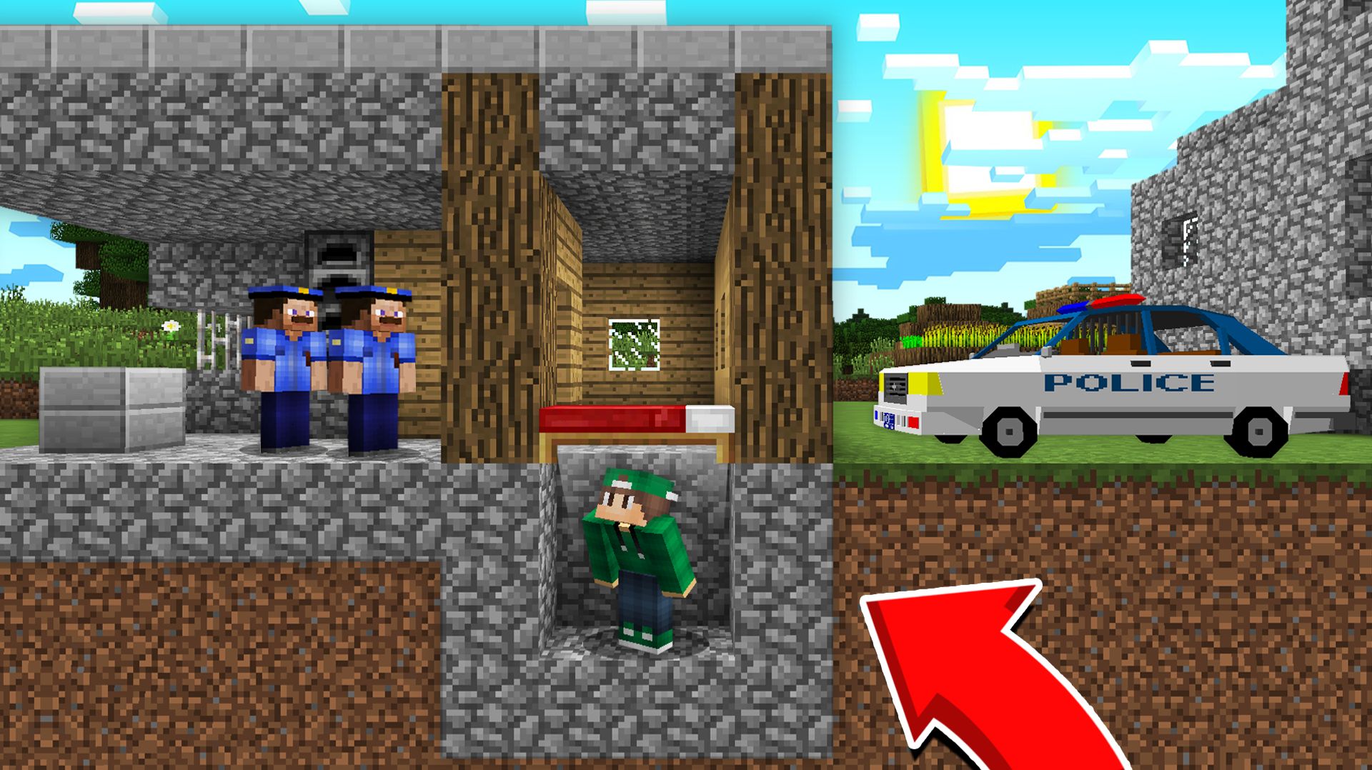 Я СПРЯТАЛСЯ ПОД КРОВАТЬЮ ОТ ПОЛИЦИИ В МАЙНКРАФТ | Риколит Minecraft смотреть онлайн