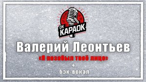 Валерий Леонтьев-Я позабыл твоё лицо (КАРАОКЕ с бэк-вокалом)