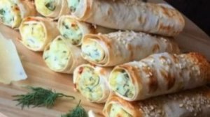 Рулетики с картофелем  из лаваша в духовке!
