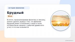 Фамилия Брудный: происхождение, значение и склонение