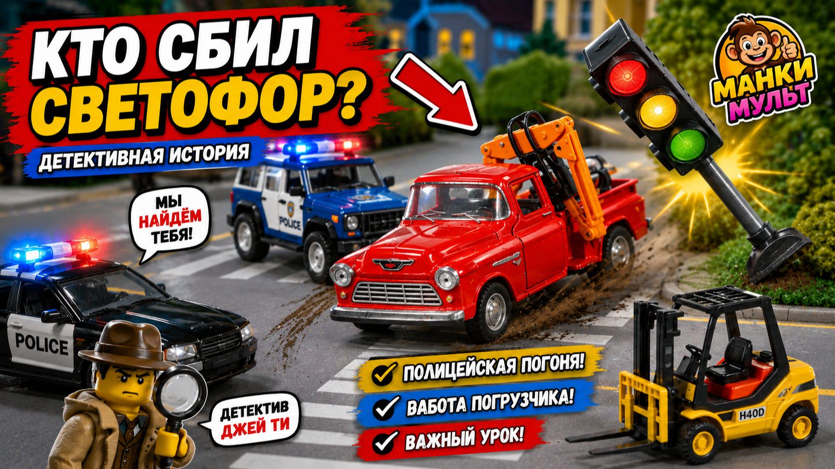 🚓 Полиция ищет виновного! Авария и приключения машинок. Мультик для детей