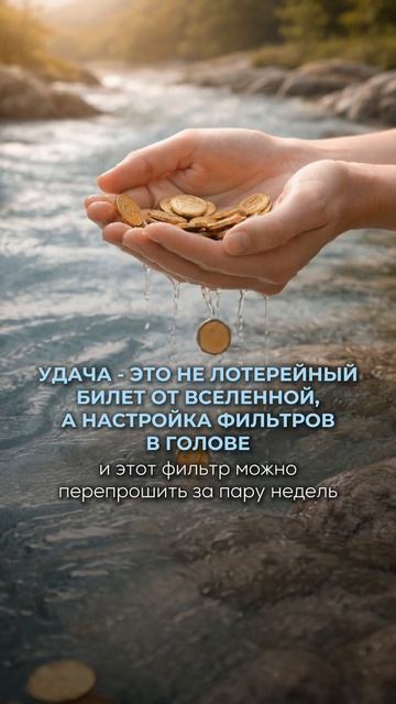 УДАЧА - ЭТО НЕ ЛОТЕРЕЙНЫЙ БИЛЕТ ОТ ВСЕЛЕННОЙ, А НАСТРОЙКА ФИЛЬТРОВ В ГОЛОВЕ