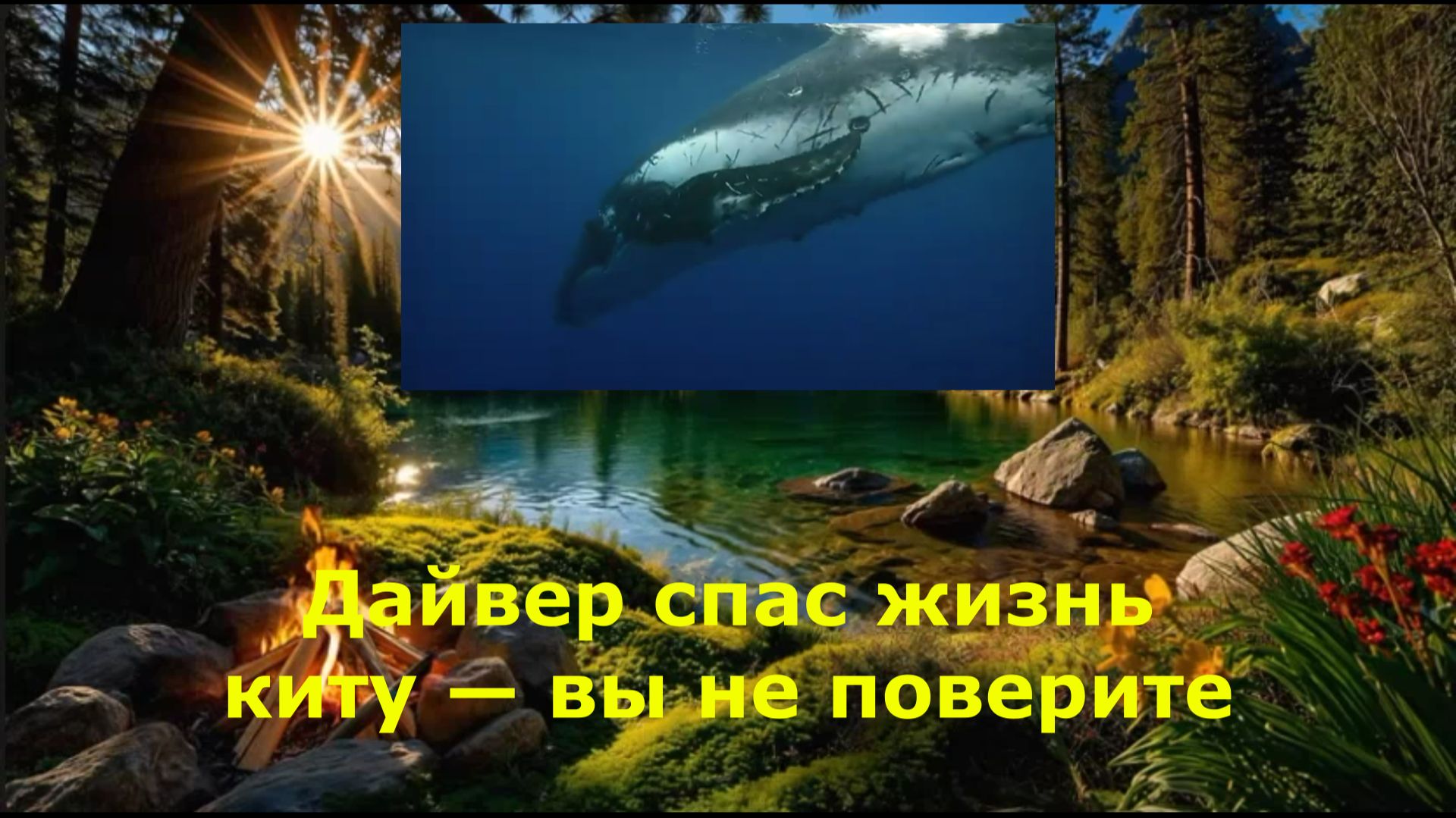 Дайвер спас жизнь киту — вы не поверите, как животное отблагодарит его за помощь!