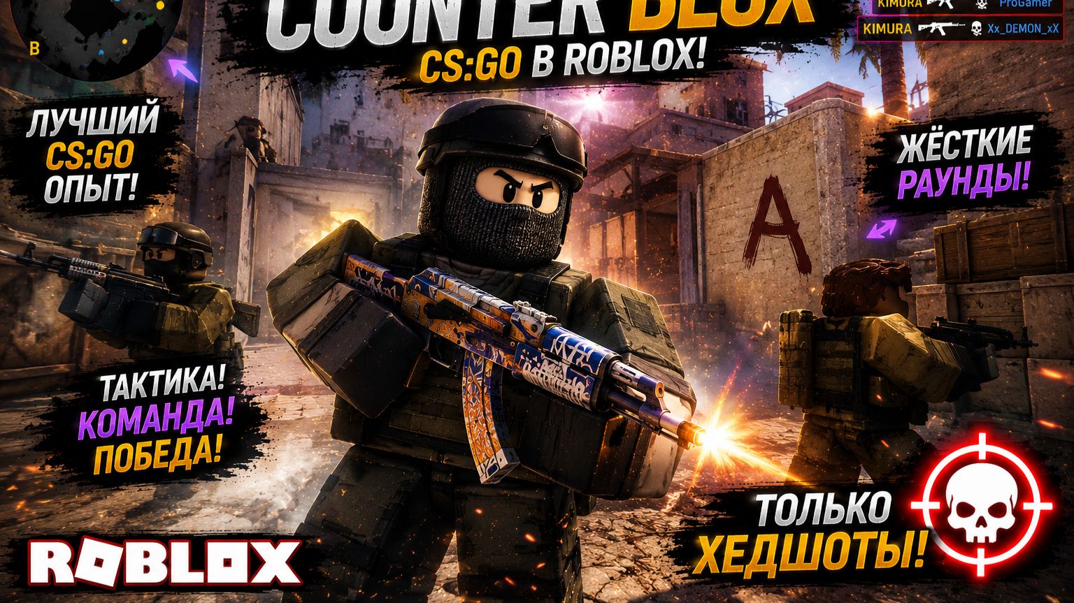 Катаем на Dust 2 в Роблокс! Обзор Counter Blox [🌸KIMURA] — Крутой КС в Roblox на слабом ПК 2026 смотреть онлайн