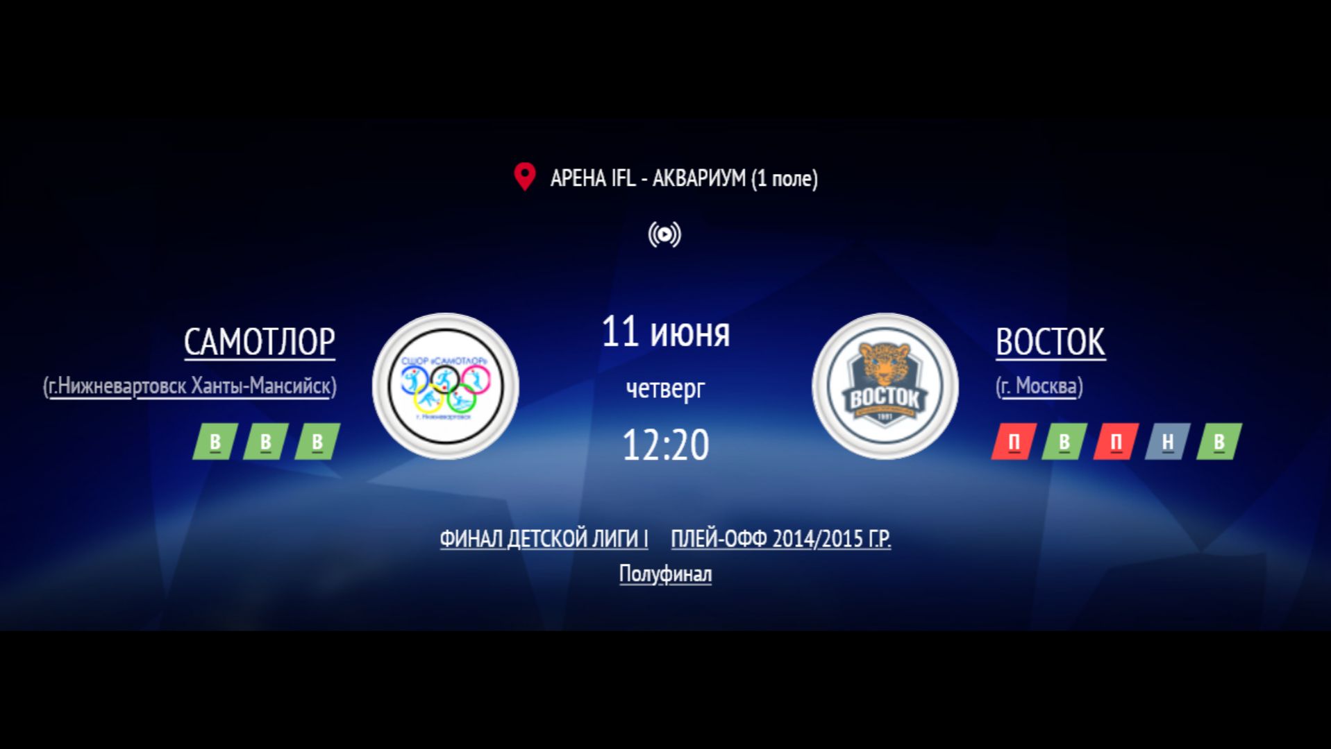 САМОТЛОР - ВОСТОК | ФИНАЛ IFL BRICS | ДЕТСКАЯ ЛИГА 2026 | ПОЛУФИНАЛ 2014/2015 смотреть онлайн