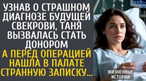 Истории из жизни Узнав о страшном диагнозе будущей свекрови, Таня вызвалась стать донором…