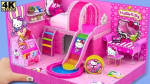 Как сделать домик Hello Kitty с радужной горкой из картона ❤️ Миниатюрный домик своими руками №5