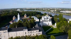 Город Великий Новгород с высоты птичьего полёта.