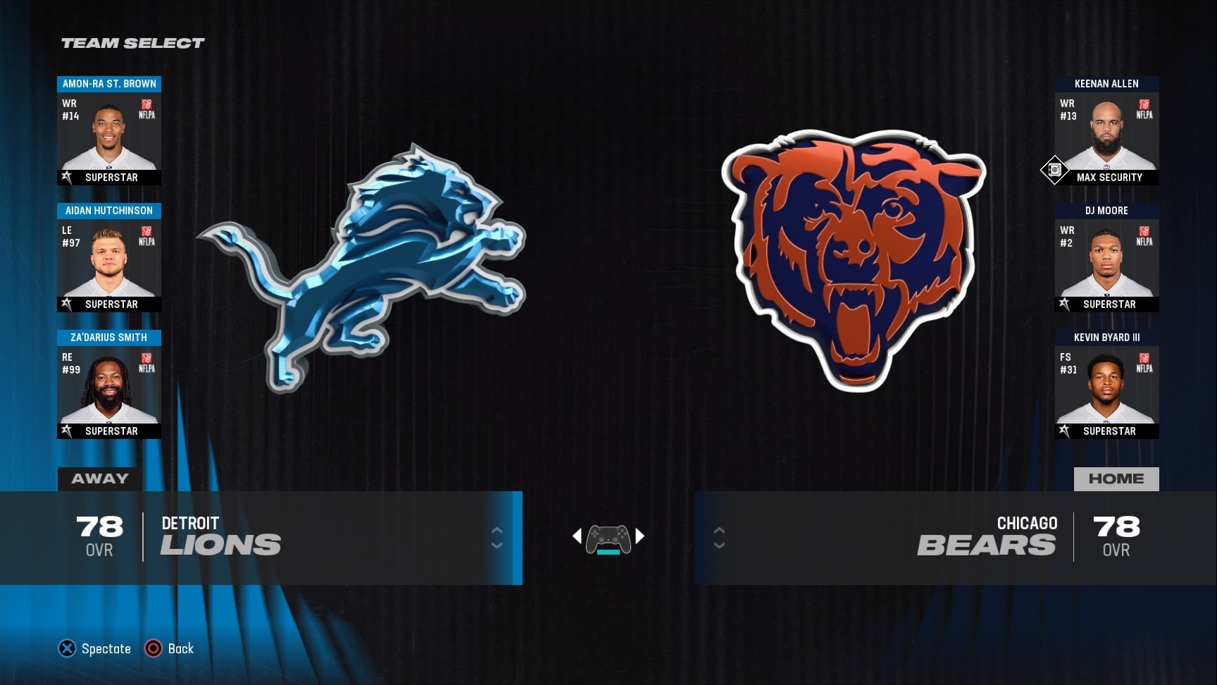 NFL. "Chicago Bears"-"Detroit Lions". Madden NFL 25