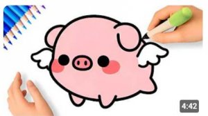 КАК НАРИСОВАТЬ ПРОСТОГО МИЛОГО ПОРОСЕНКА 🐷