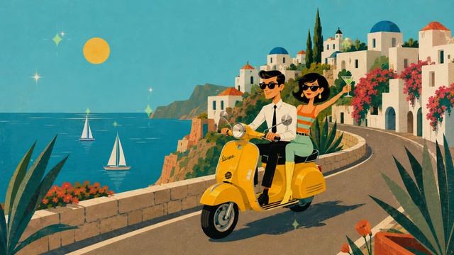 1960s Atomic Lounge Jazz ｜ Vespa Ride In Greece ｜ Mediterranean Coastal Music