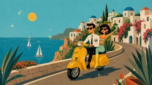 1960s Atomic Lounge Jazz ｜ Vespa Ride In Greece ｜ Mediterranean Coastal Music