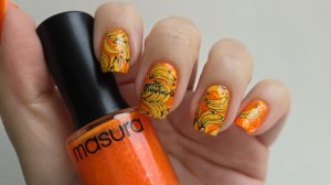 Неоновый летний маникюр 🍌 Новая пластина Meduzza stamping 🍊 Masura Апельсиновый король