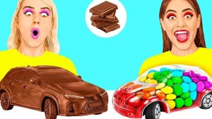 Челлендж. Шоколадная еда vs. Настоящая еда | Едим только сладости 24 часа