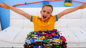Влад и Никита играют с детскими машинками | Hot Wheels City Слайм Челлендж