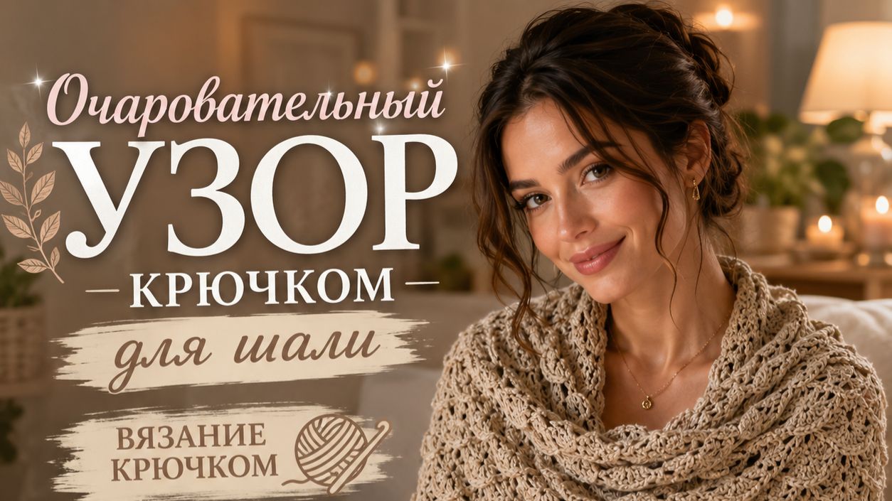 Очаровательный узор крючком для шали