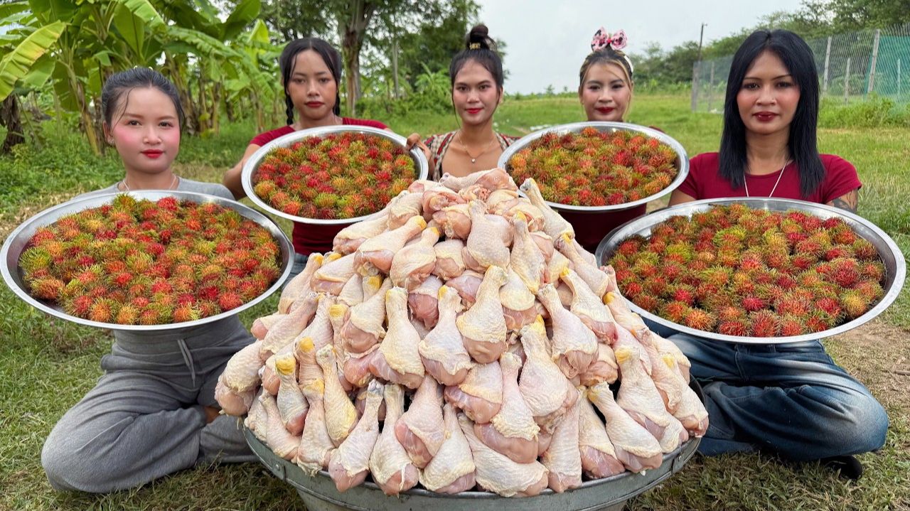 Потрясающее блюдо из рамбутана и куриной ножки | рецепт хрустящей жареной куриной ножки.