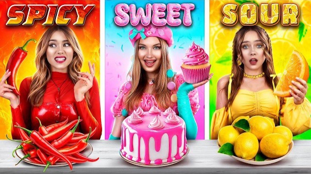 КУЛИНАРНЫЙ ЧЕЛЛЕНДЖ! 🌶️ Острая Vs Кислая Vs Сладкая еда: Парни против Девушек! 🍰 [23:05 - 39:10]