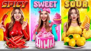 КУЛИНАРНЫЙ ЧЕЛЛЕНДЖ! 🌶️ Острая vs Кислая vs Сладкая еда: Парни против Девушек! 🍰 [23:05 - 39:10]