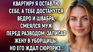 Квартиру я оставлю себе, а тебе достанутся ведро и швабра, смеялся муж перед....
