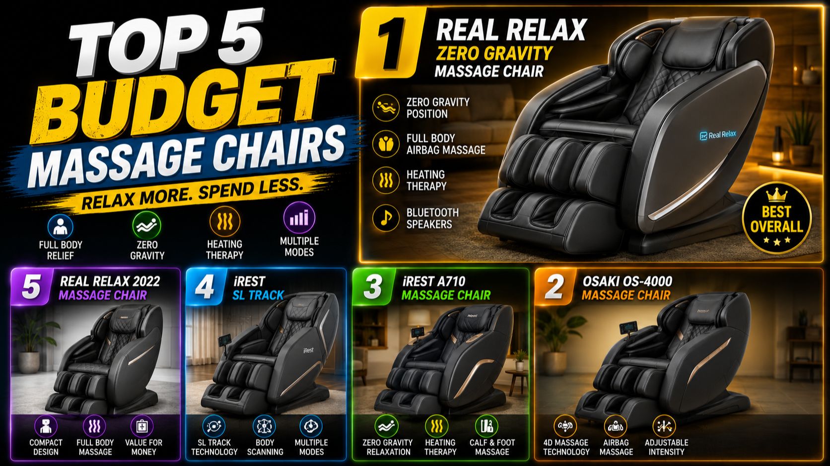 Gadgets Review - Top 5 Budget Massage Chairs смотреть онлайн