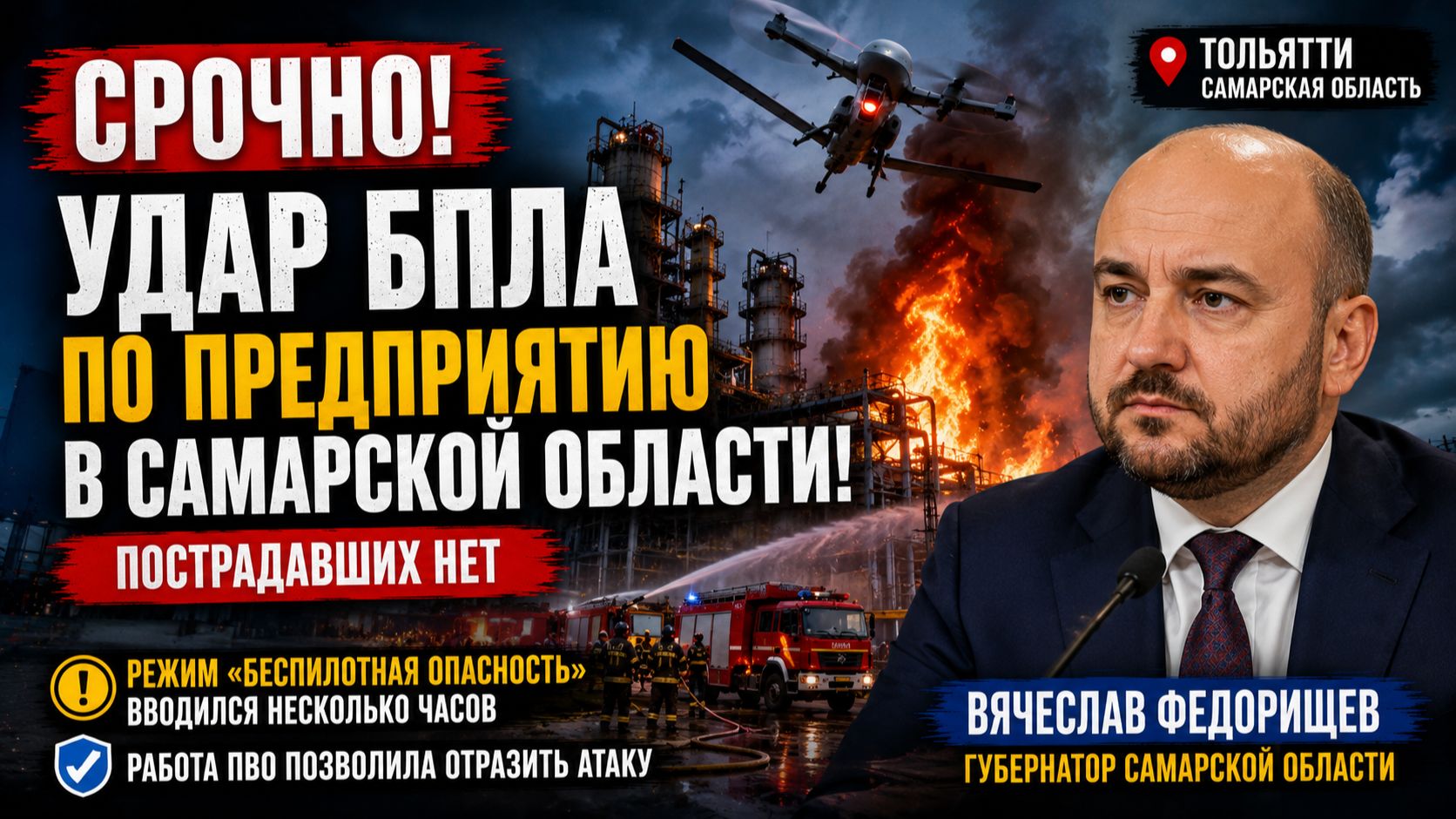 Тольятти и Самара Атакованы ВСУ! Бпла Напали на Промышленную Зону-Что Известно смотреть онлайн