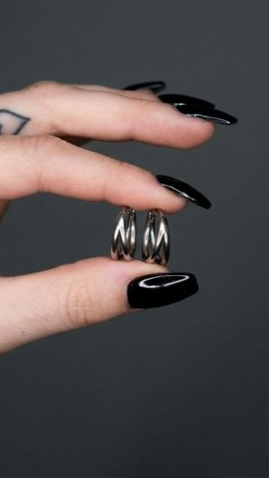 Серьги-конго «Раздвоенная классика» от StarfallShop