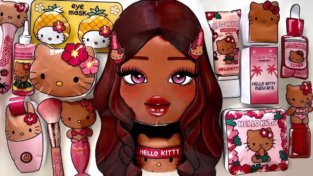 💗СДЕЛАЙ САМ ИЗ БУМАГИ💗 ЗАГОРЕЛАЯ КИТТИ: УХОД ЗА КОЖЕЙ И МАКИЯЖ В РОБЛОКСЕ | СКВИШИ АСМР