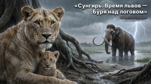 Сунгирь. Время пещерных  львов — Буря над логовом. ИИ реконструкция.