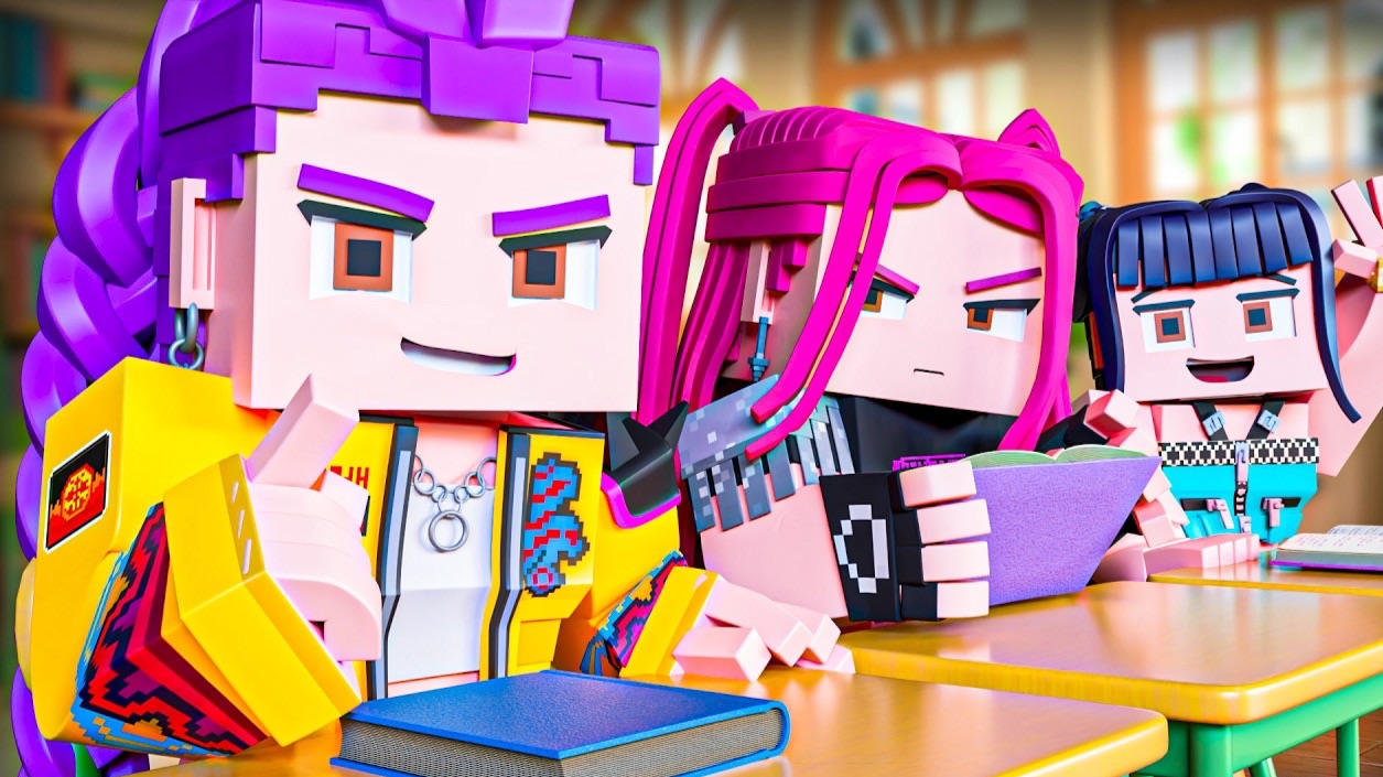 РУМИ В ШКОЛЕ МАЙНКРАФТА! K-Pop Охотницы на Демонов Huntrix анимация смотреть онлайн