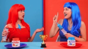 Красная еда vs Синяя еда Челлендж # Смешные ситуации с едой часть 1