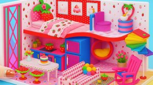 Постройте клубничный мини-дом со спальней и ванной внутри!🍓💗 Миниатюрный дом своими руками