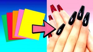 КАК СДЕЛАТЬ НАСКОЛЬНЫЕ НОГТИ ИЗ БУМАГИ — LOUBOUTIN NAILS — Сделай сам