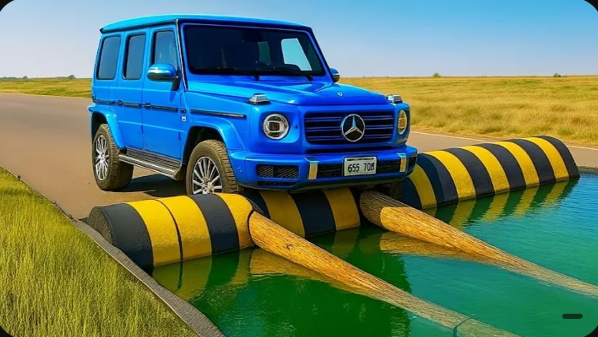 Автомобили против лежачих полицейских в глубокой воде #5 в BeamNG Drive!